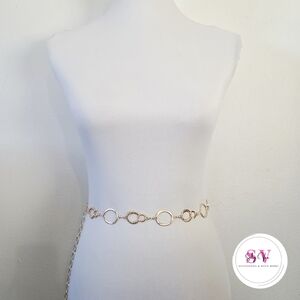 Gold Chain Belt with Circle Accents
